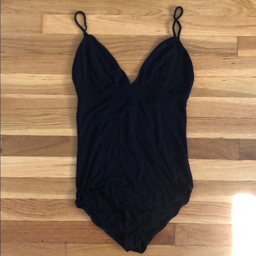 Strappy black body suit